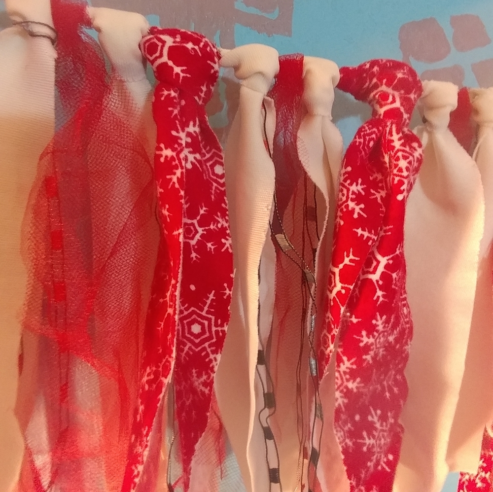 Handmade Snowflake Fabric Banner